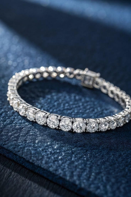 Luxury Sparkle Diamond Tennis Bracelet – Premium Silver Finish